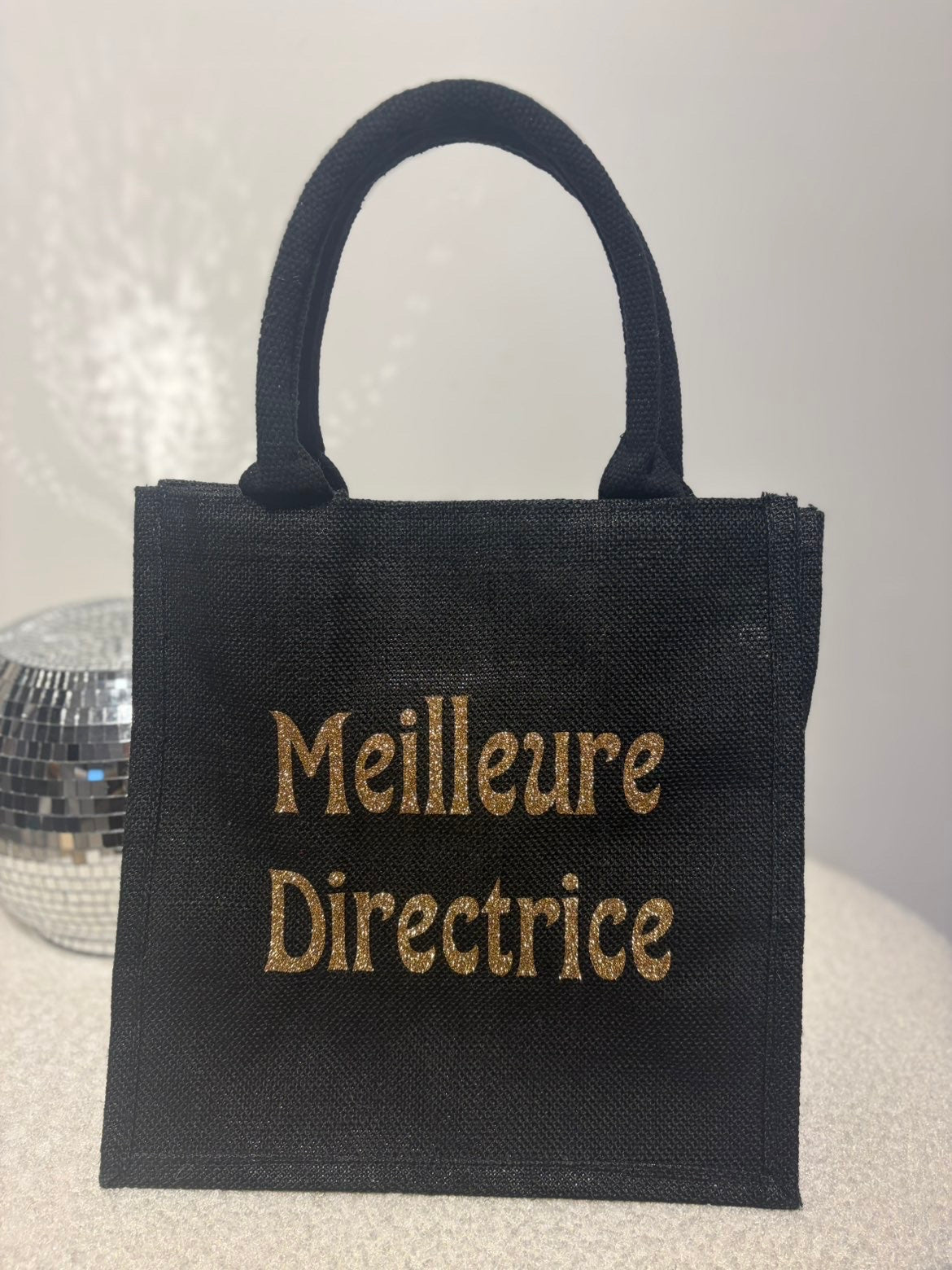 Sac en jute Meilleure directrice noir