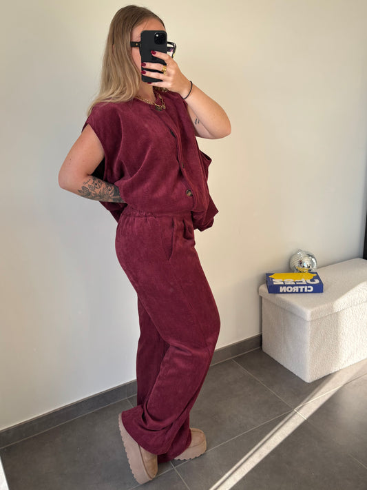 Pantalon Velours Bordeaux