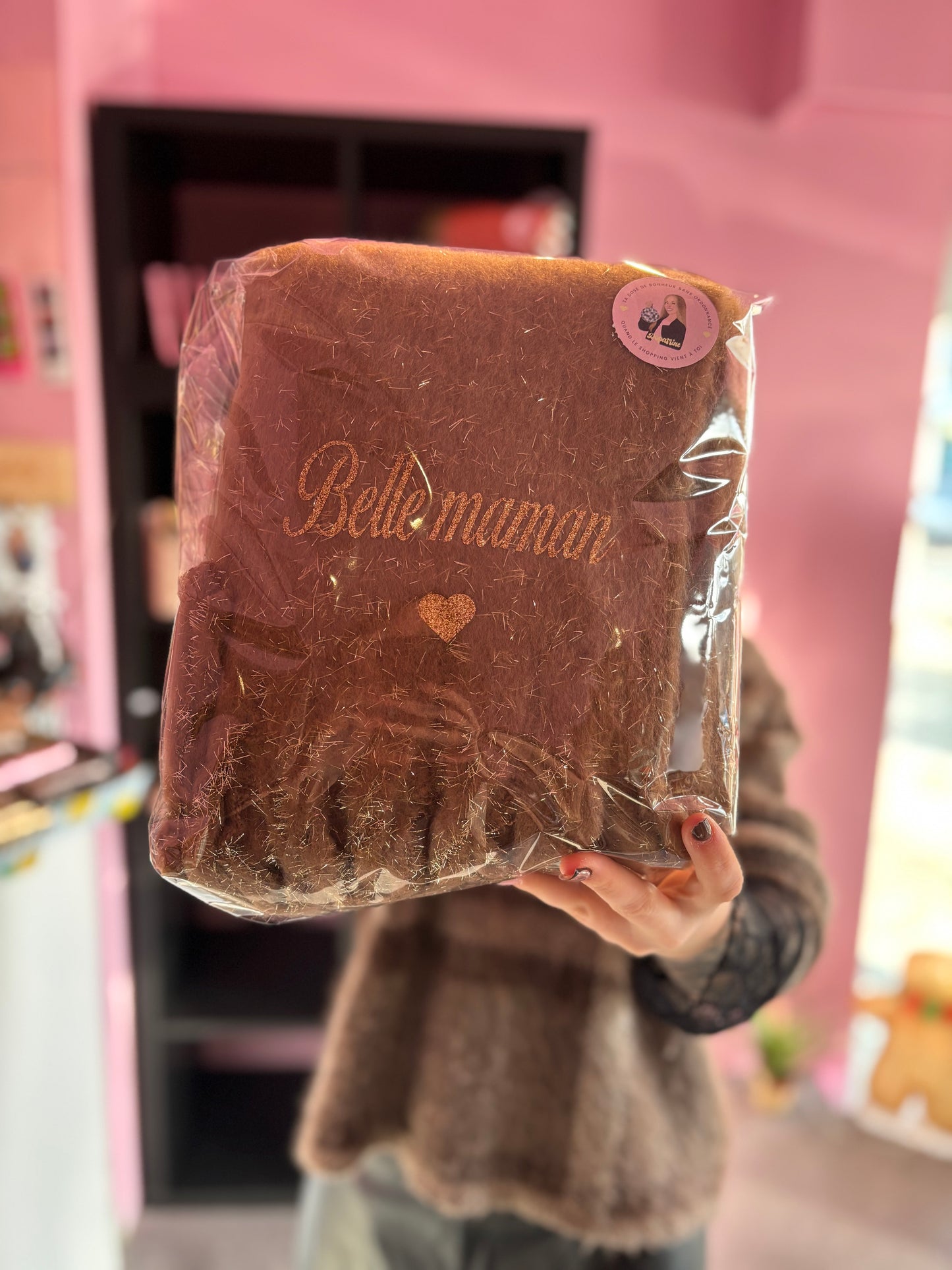 Ăcharpe Belle maman brune paillettes