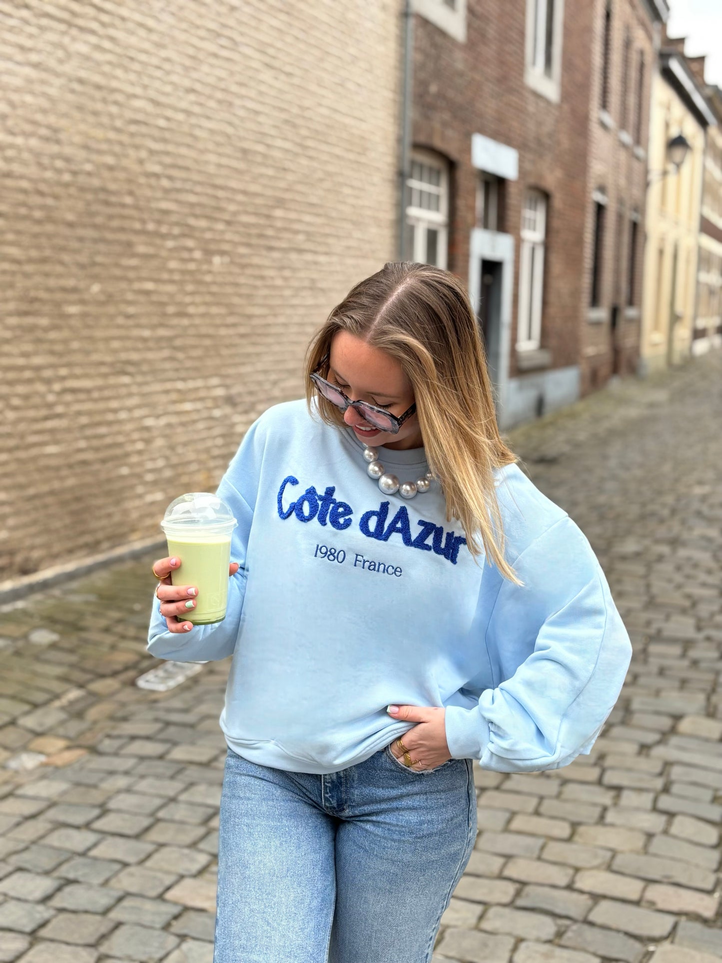 Sweat Côte d’Azur bleu
