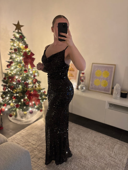 Robe Gala Noire sequins