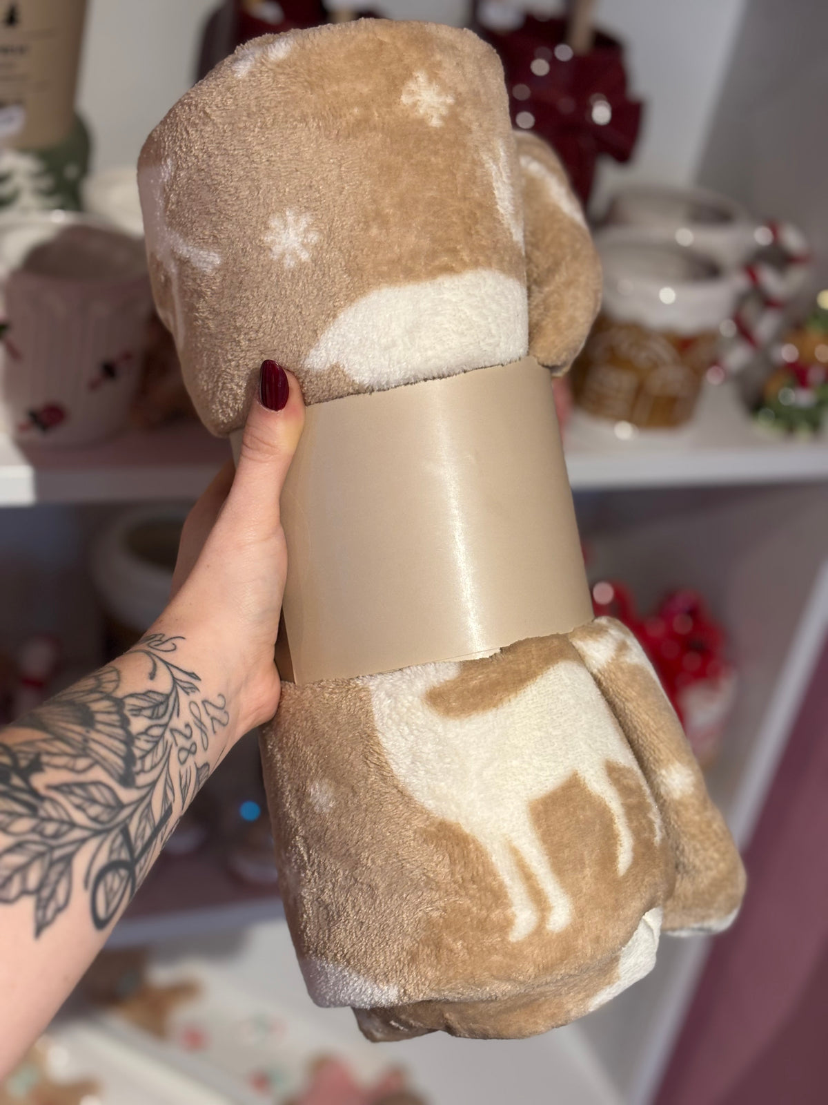 Plaid beige cerf