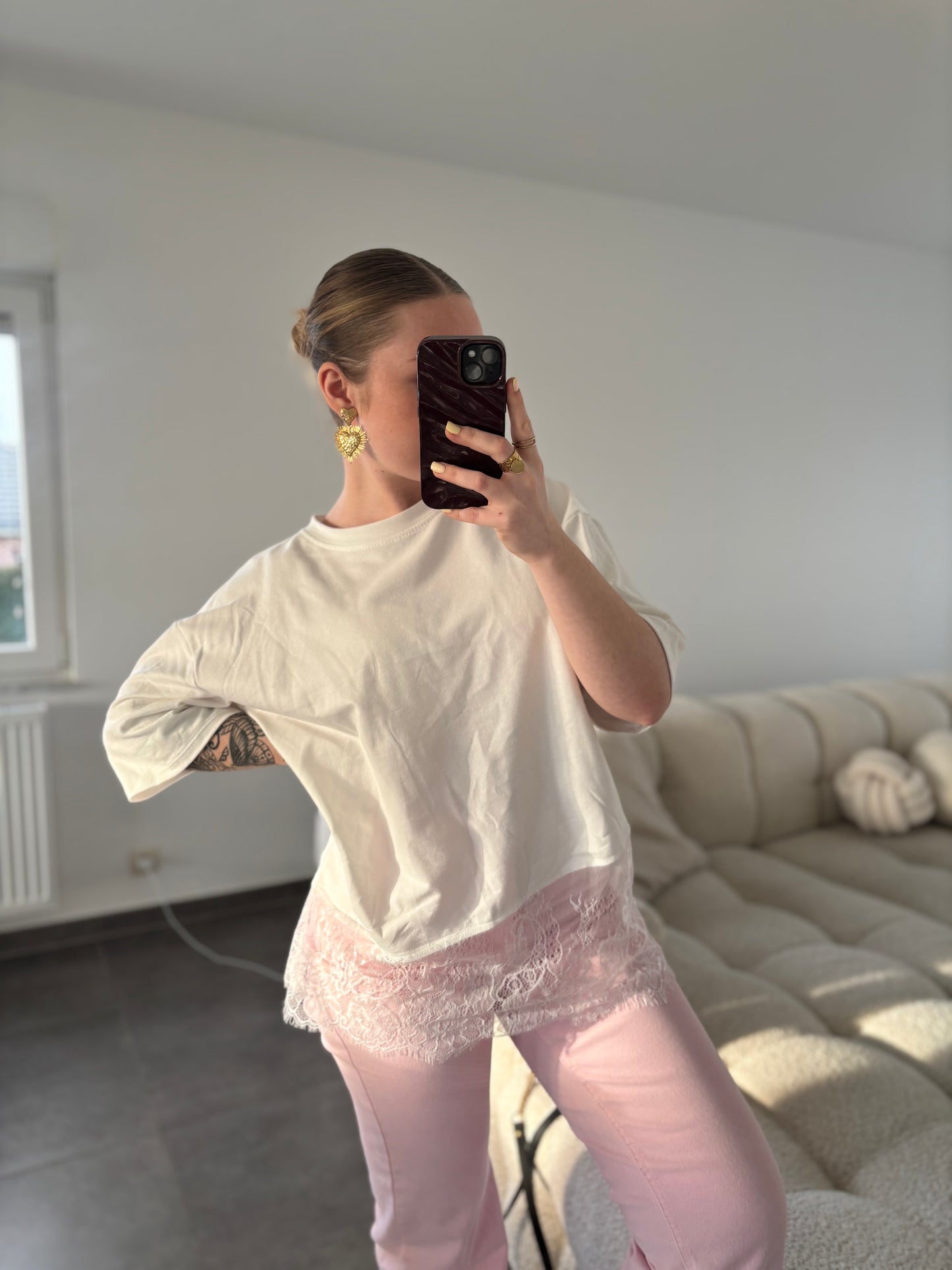 T shirt Juliette blanc dentelle