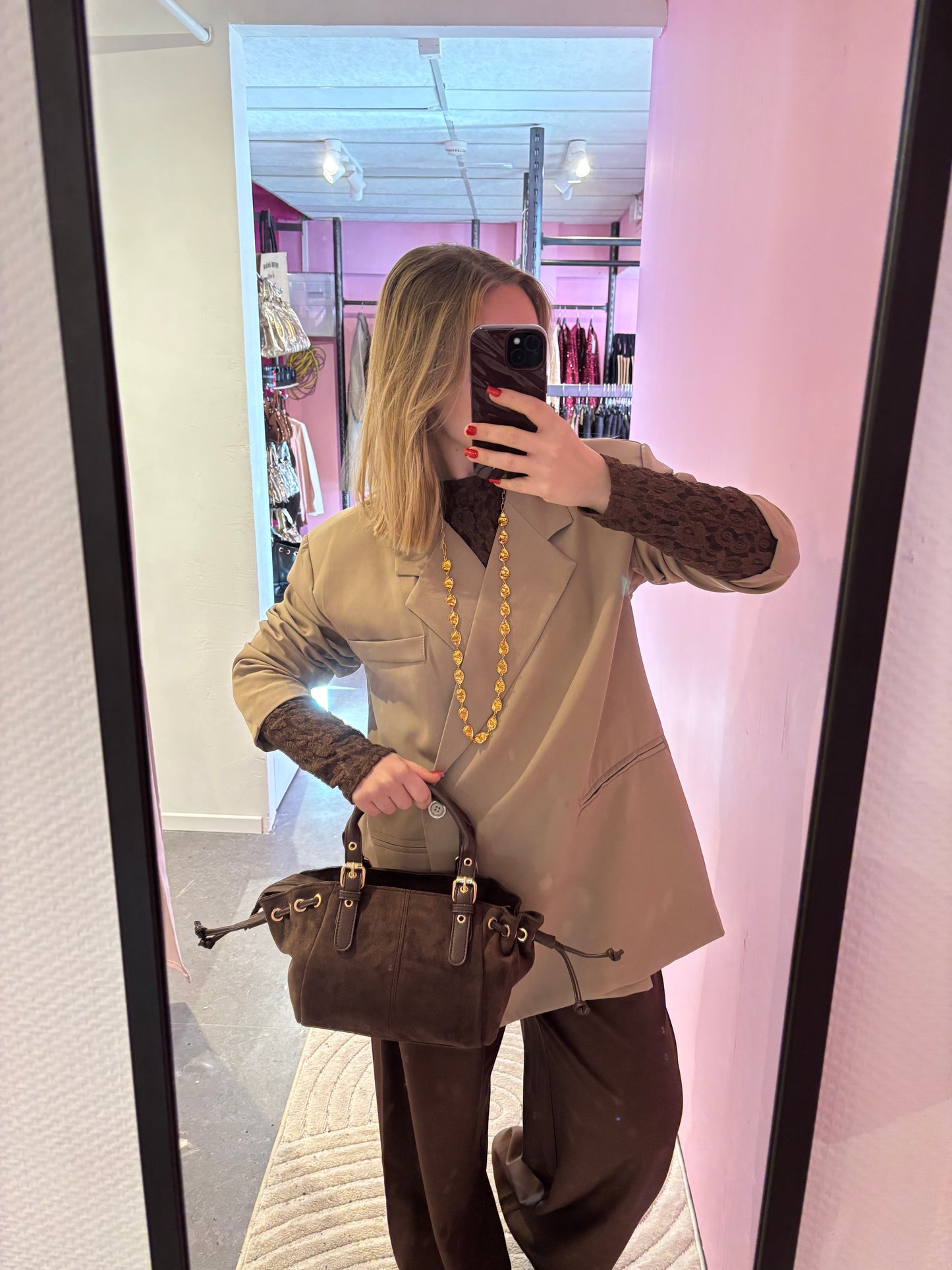 Petit Sac Sana suédine choco