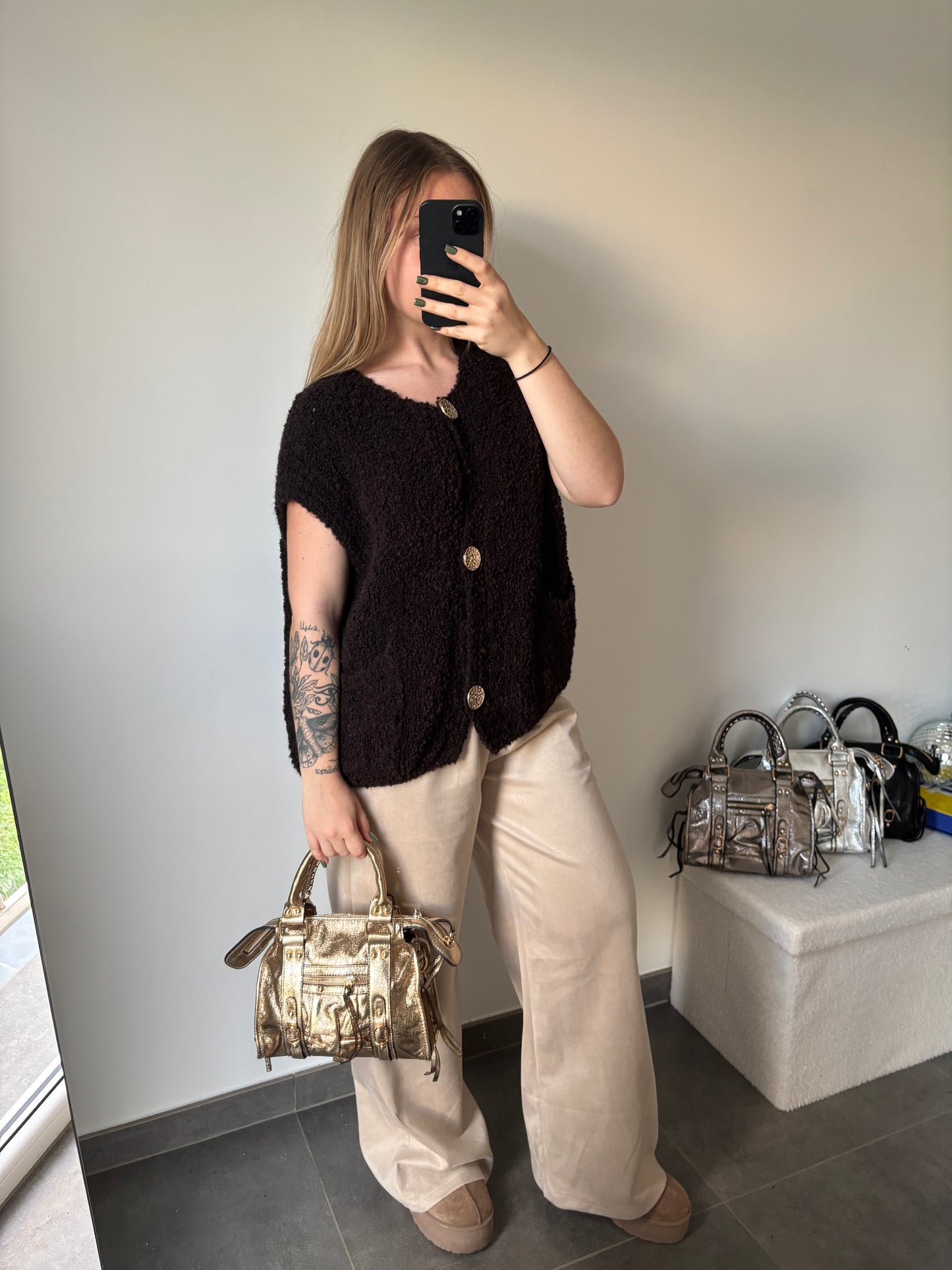 Gilet Arya sans manche Choco