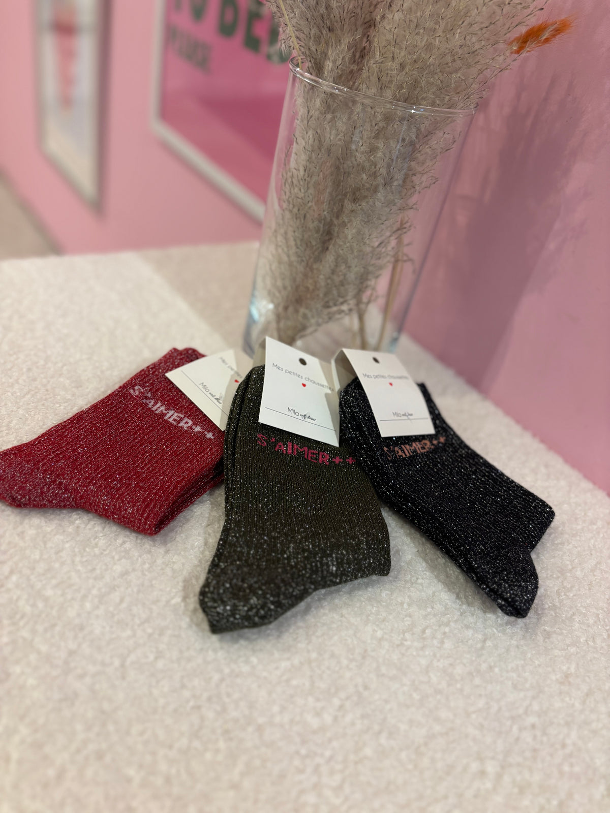Chaussettes paillettes s’aimer +++