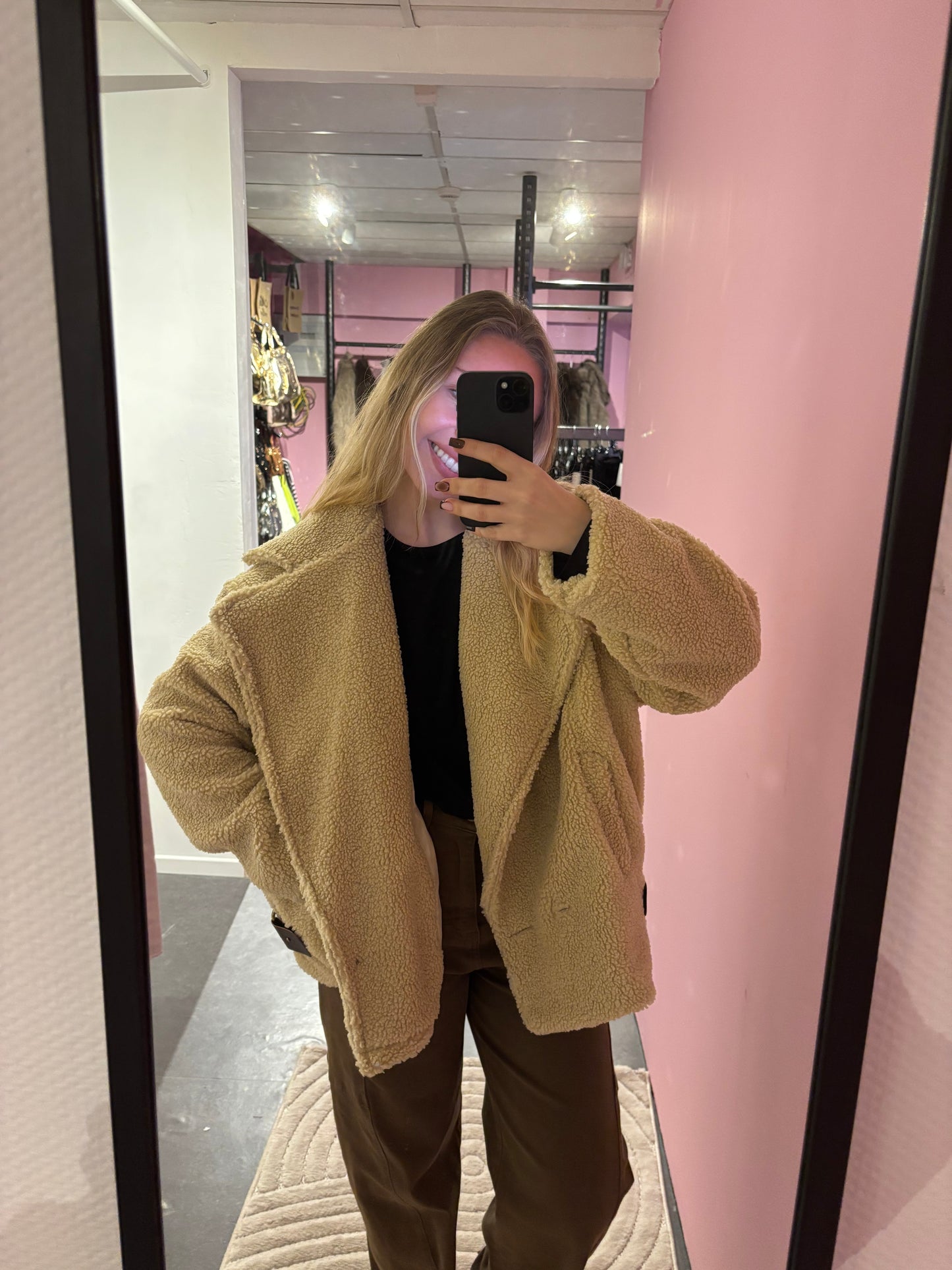 Veste Aviateur Teddy Beige