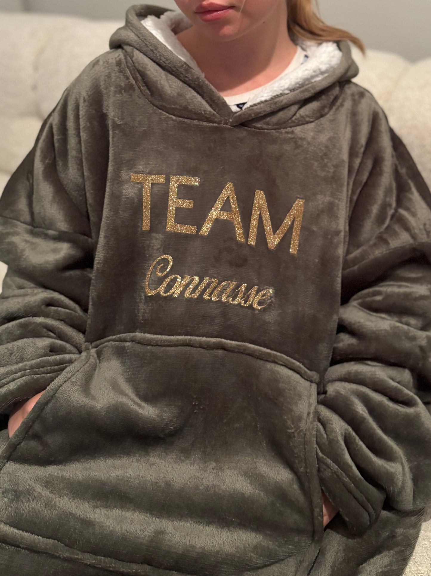 Poncho plaid kaki team connasse