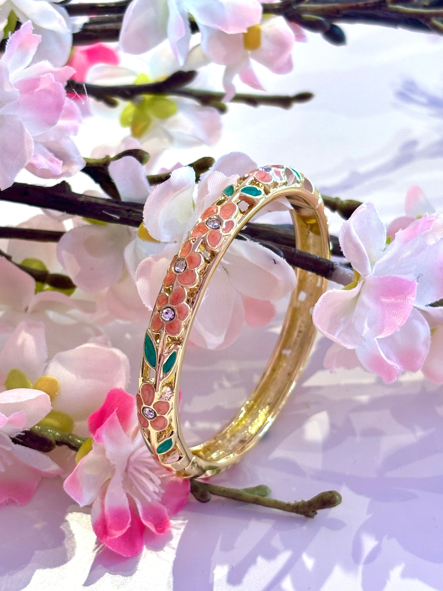 Bracelet Jonc Calyra Orangé Et Vert
