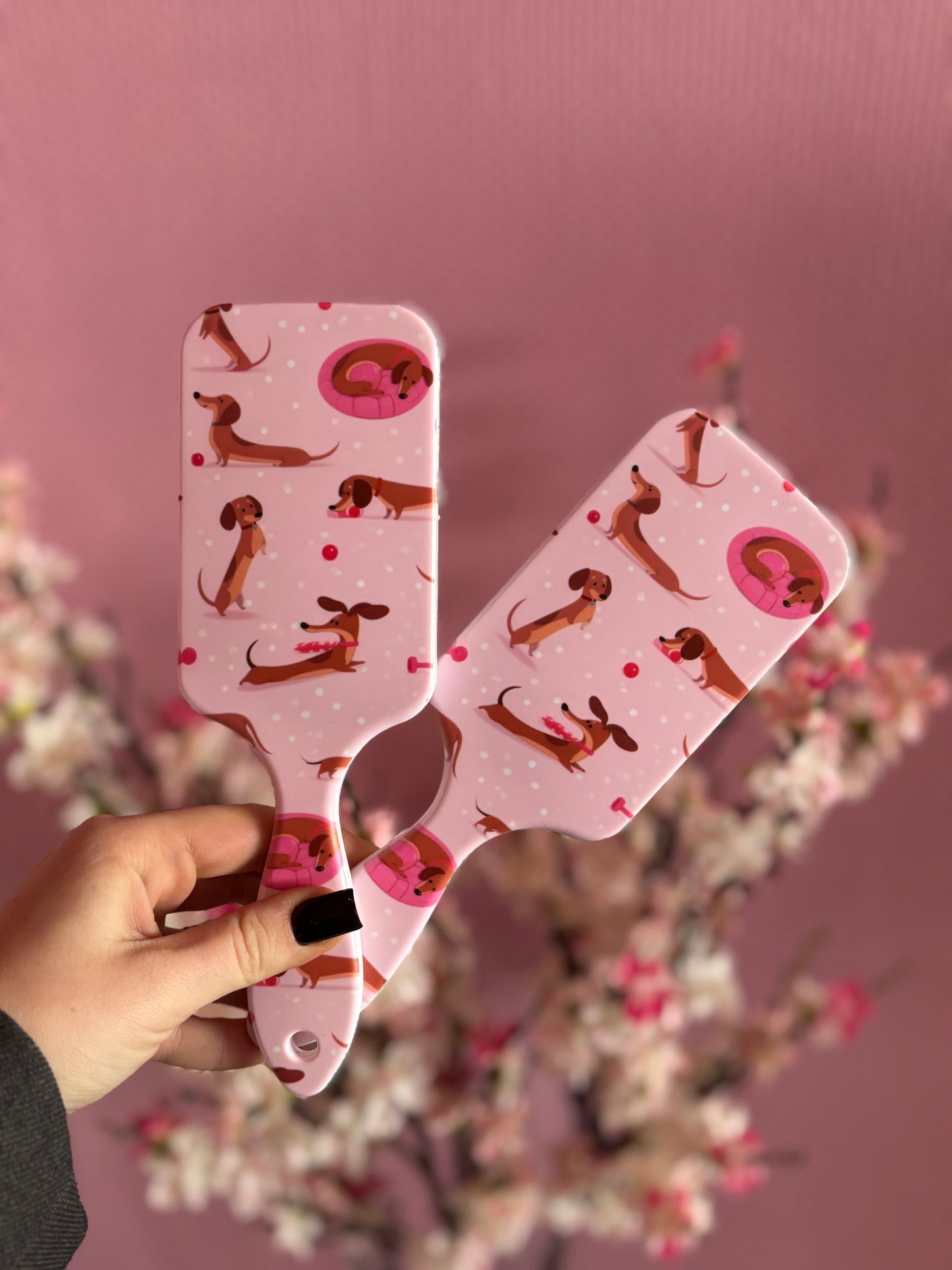 Brosse cheveux Teckel rose