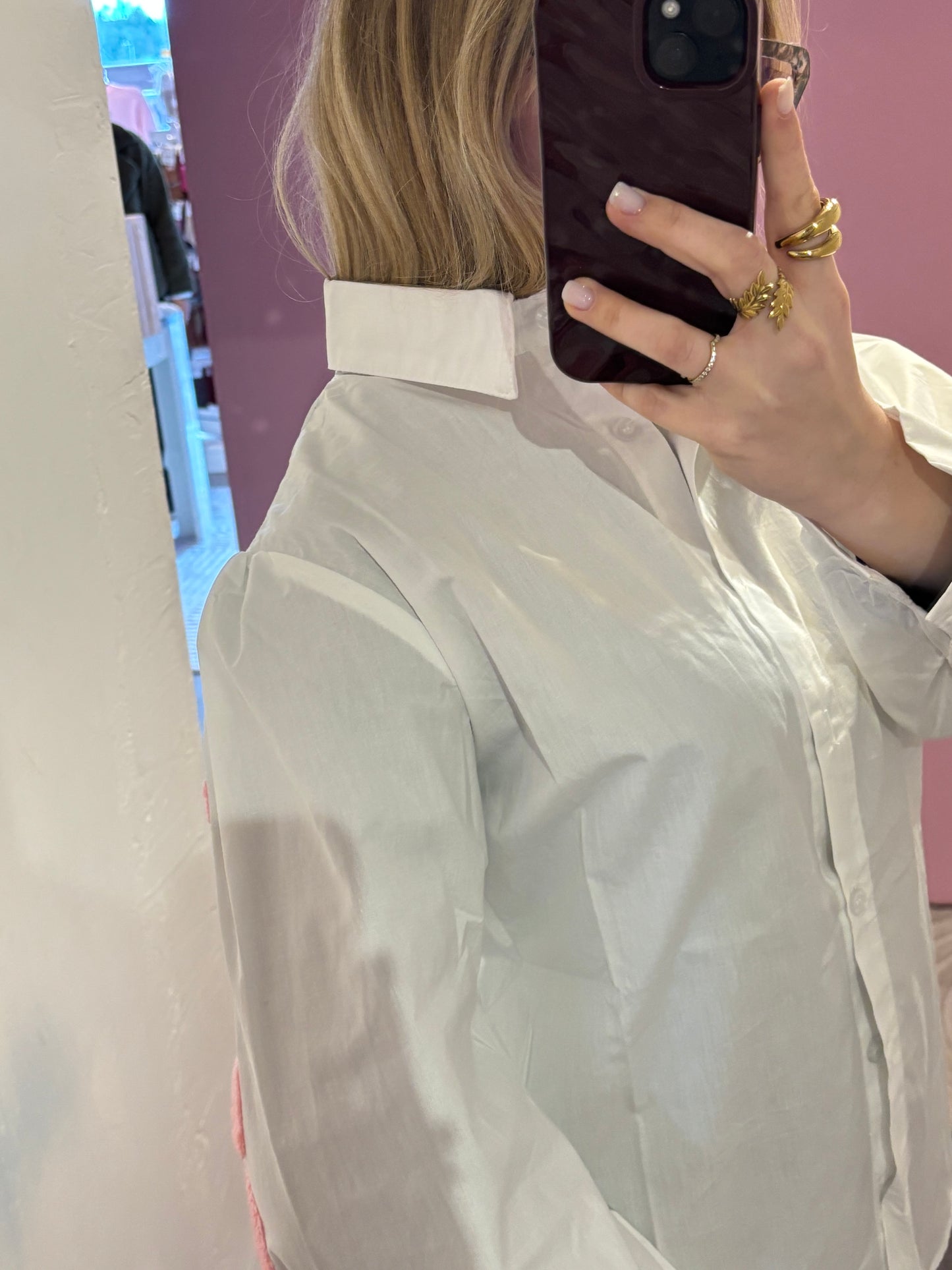 Chemisier NEW YORK rose et blanc