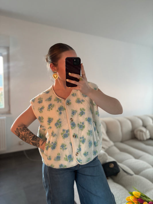 Gilet en Teddy Maya Bleu