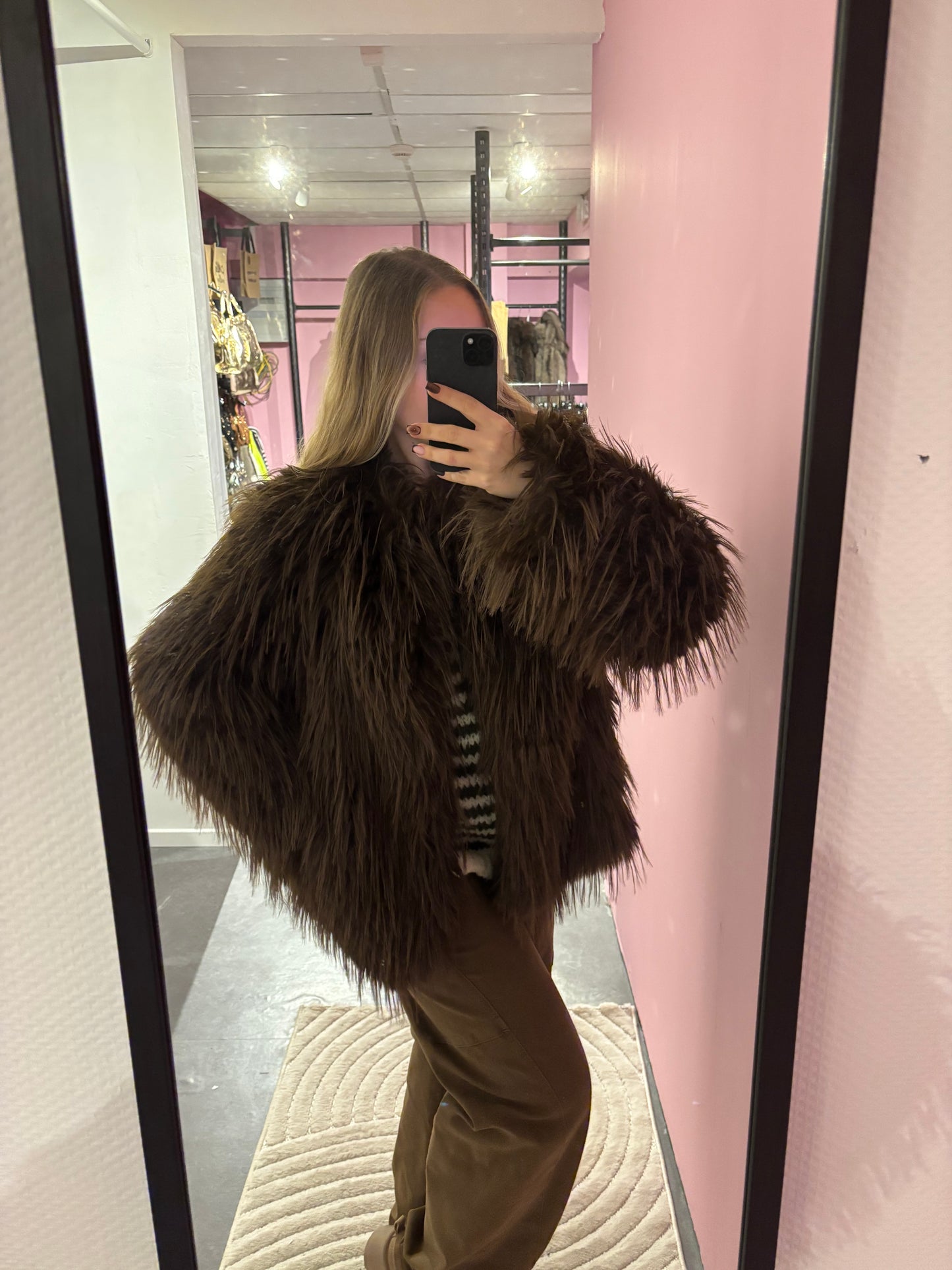 Veste en fausse fourrure plume Choco