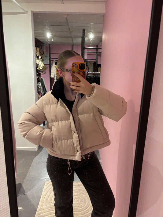 Doudoune 3 en 1 beige et intérieur noir