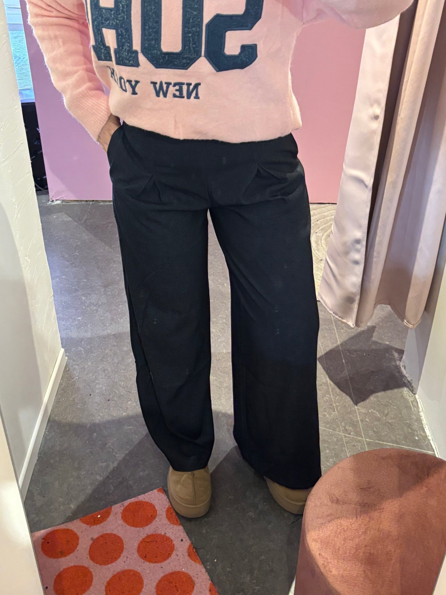 Pantalon classique droit bleu bic