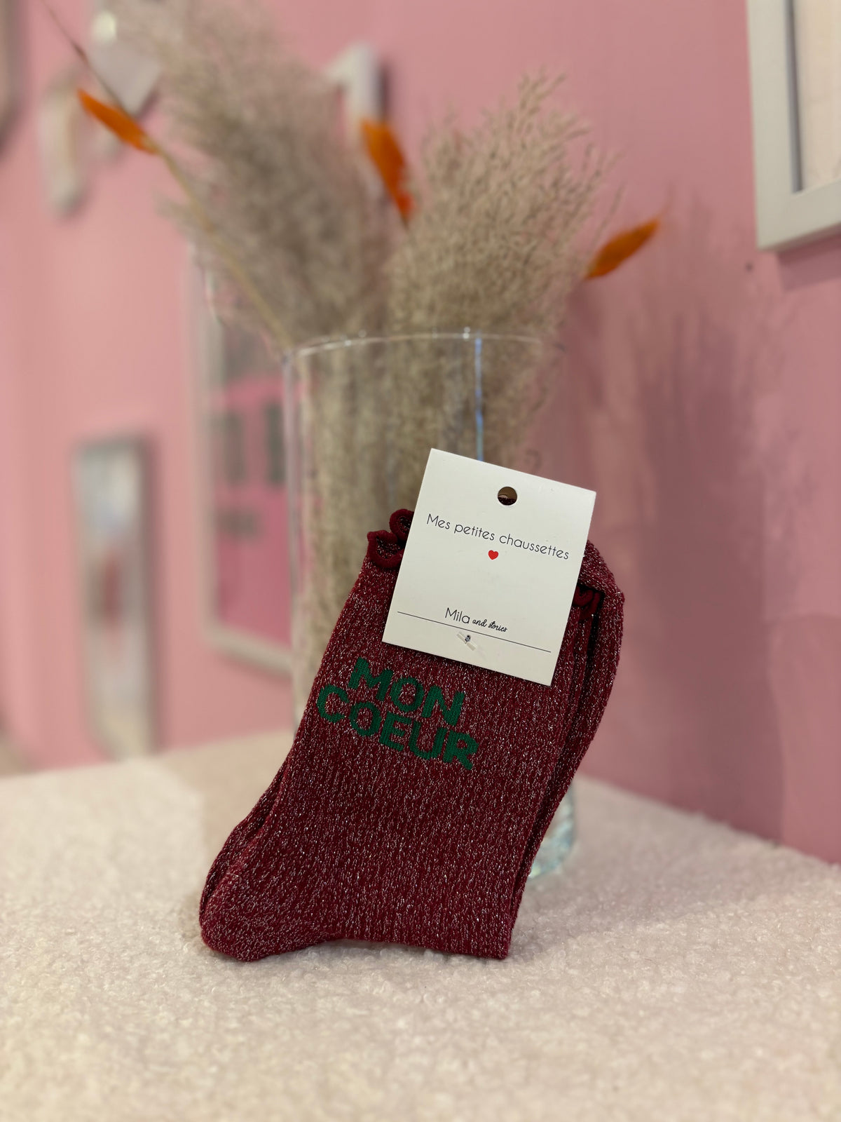 Chaussettes paillettes mon cœur