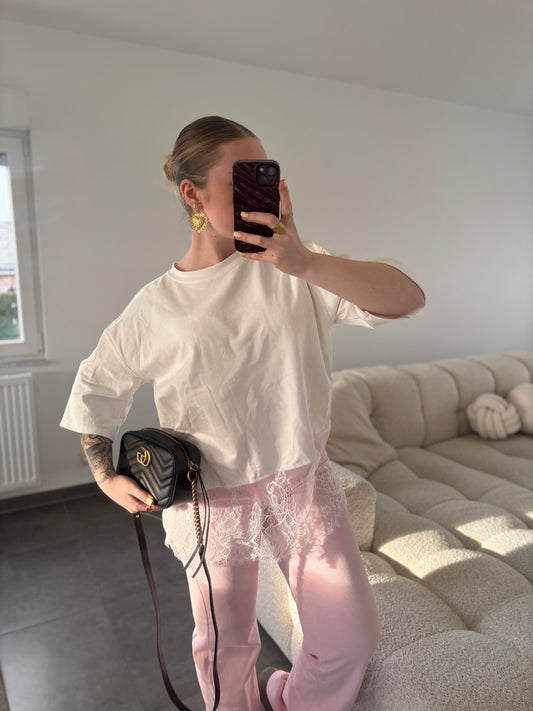 T shirt Juliette blanc dentelle