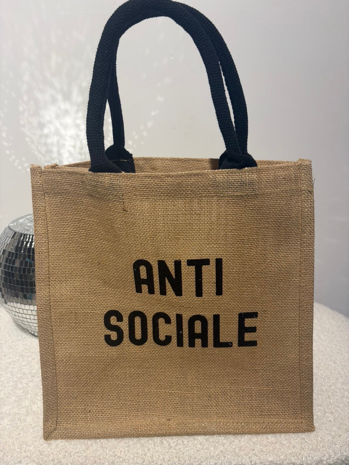 Sac en jute anti sociale beige