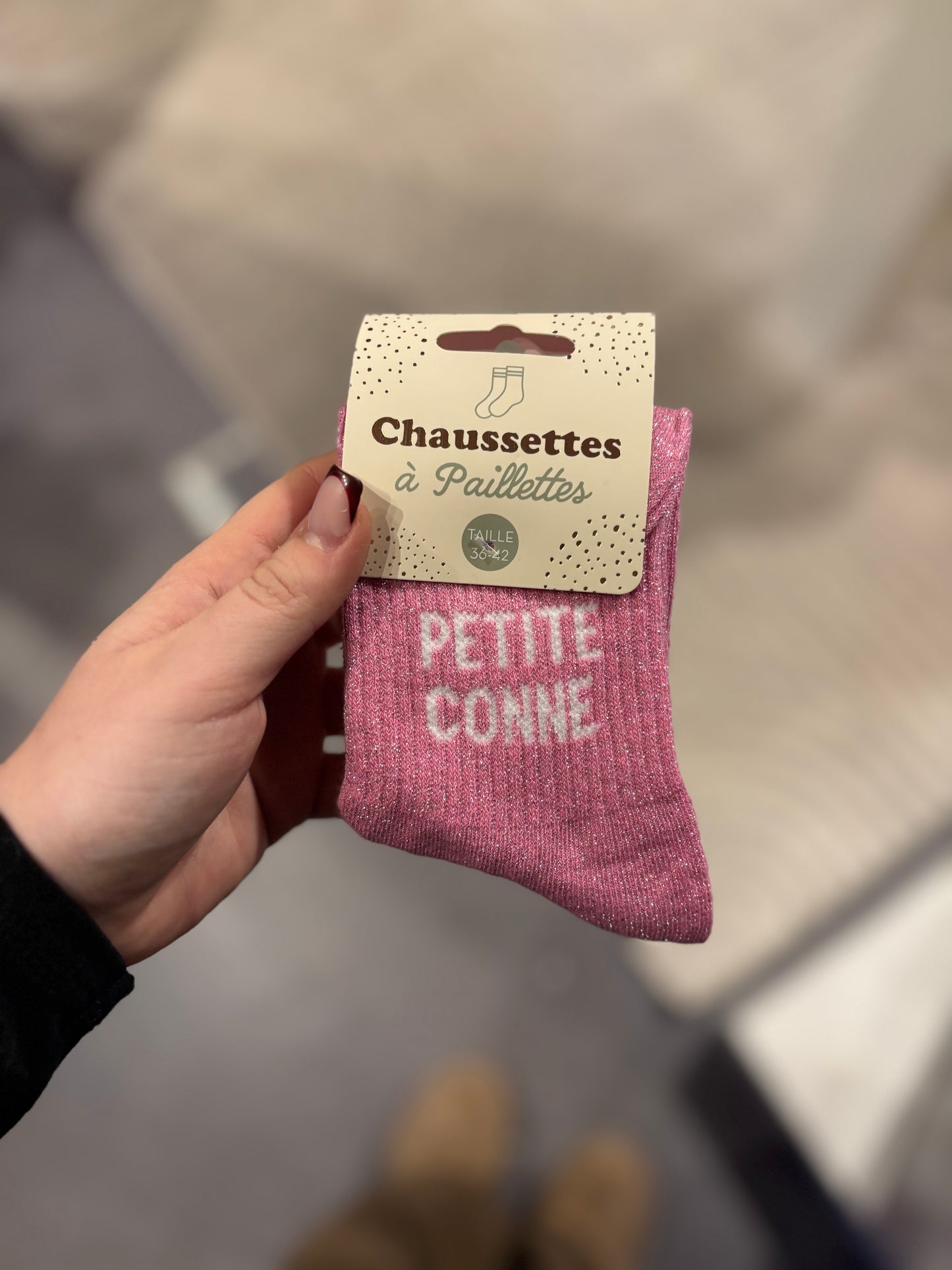 Chaussette Ă paillettes petite conne rose