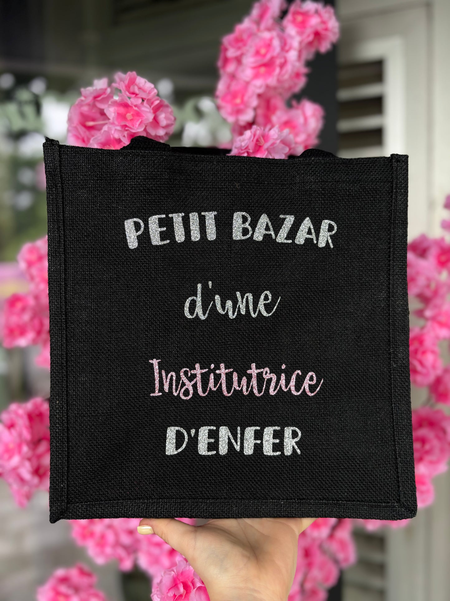 Sac en jute petit bazar dâune institutrice