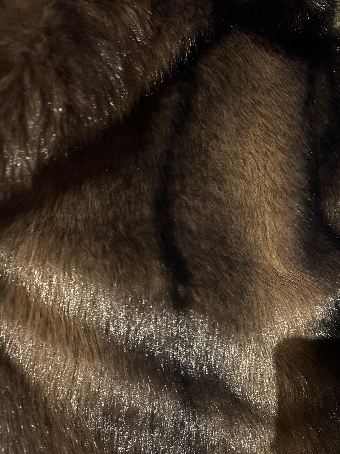 Veste en fausse fourrure choco / noire