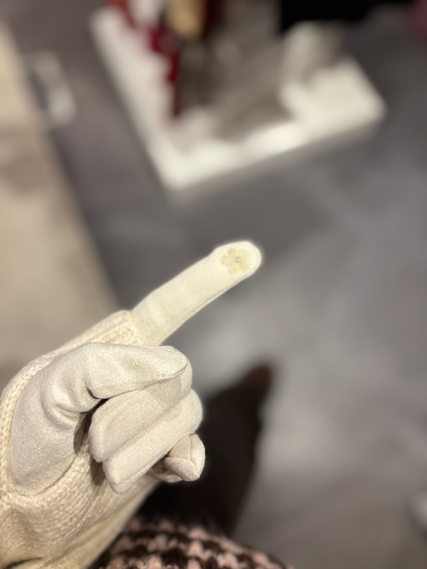 Gants mitaine 3 en 1 beige