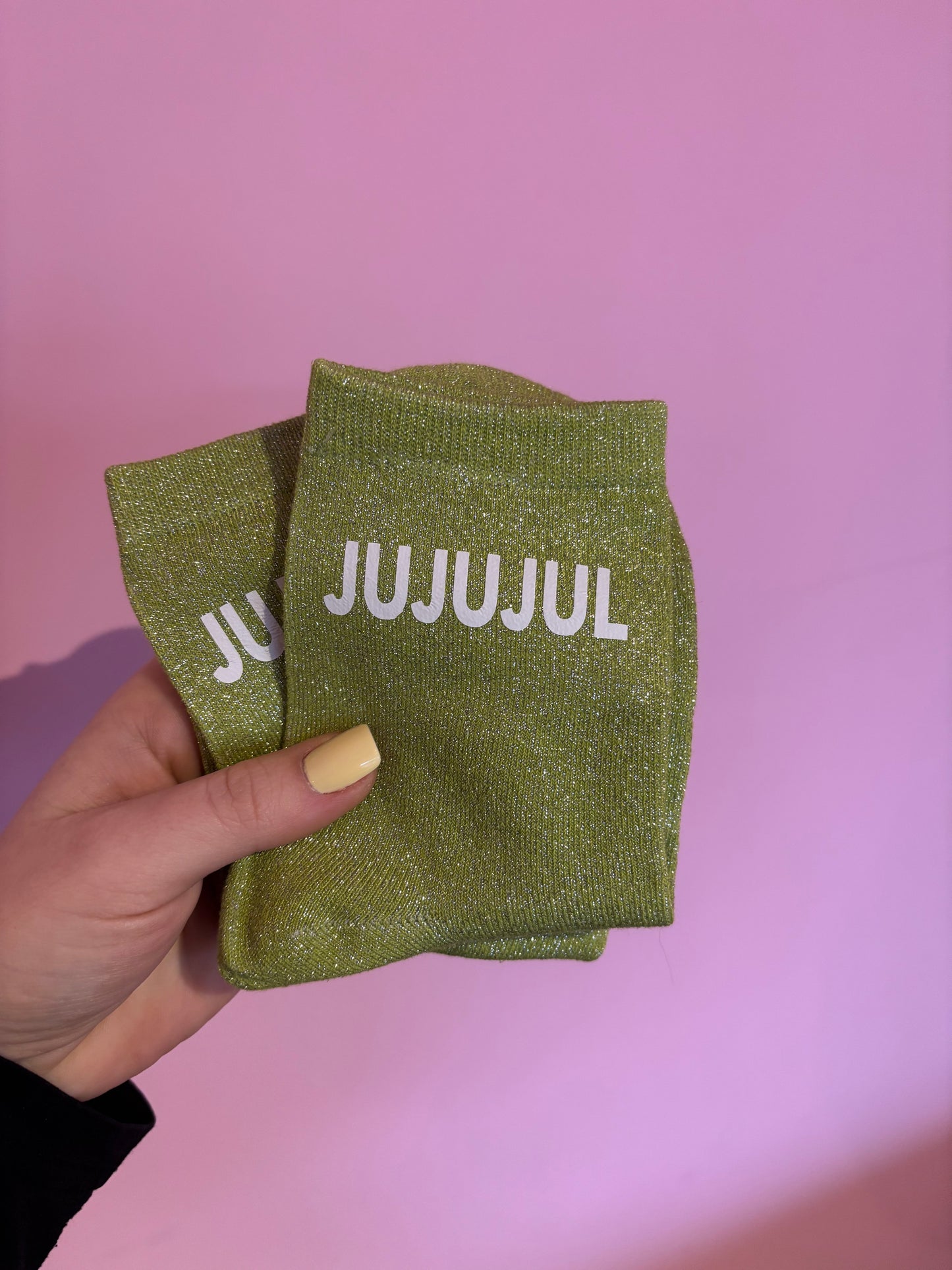 Chaussettes à paillettes jujujul vertes