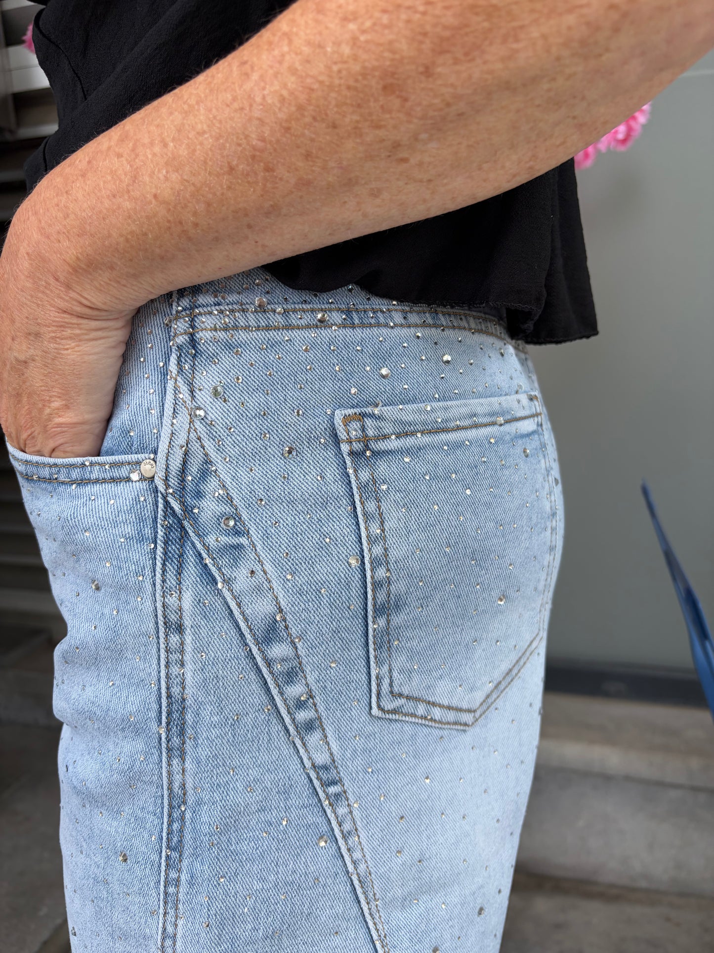 Bermuda jean strass