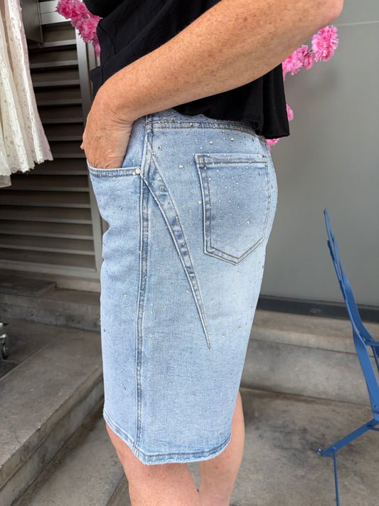 Bermuda jean strass