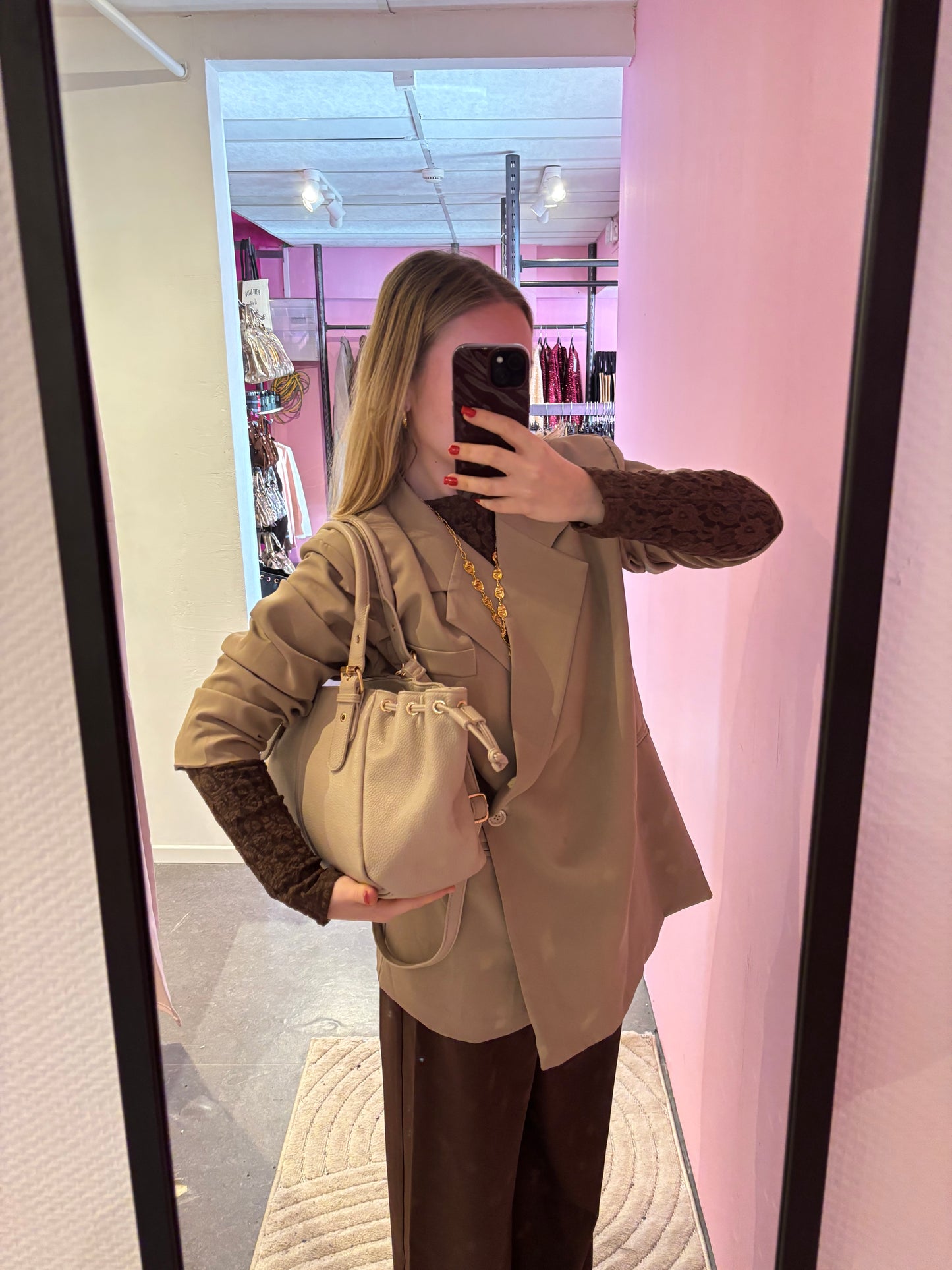 Sac Sana moyen mat beige