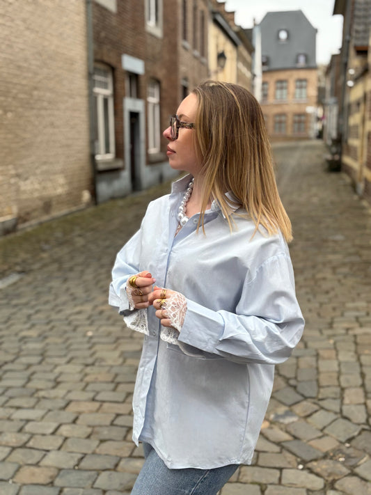 Chemise Alya bleue dentelle