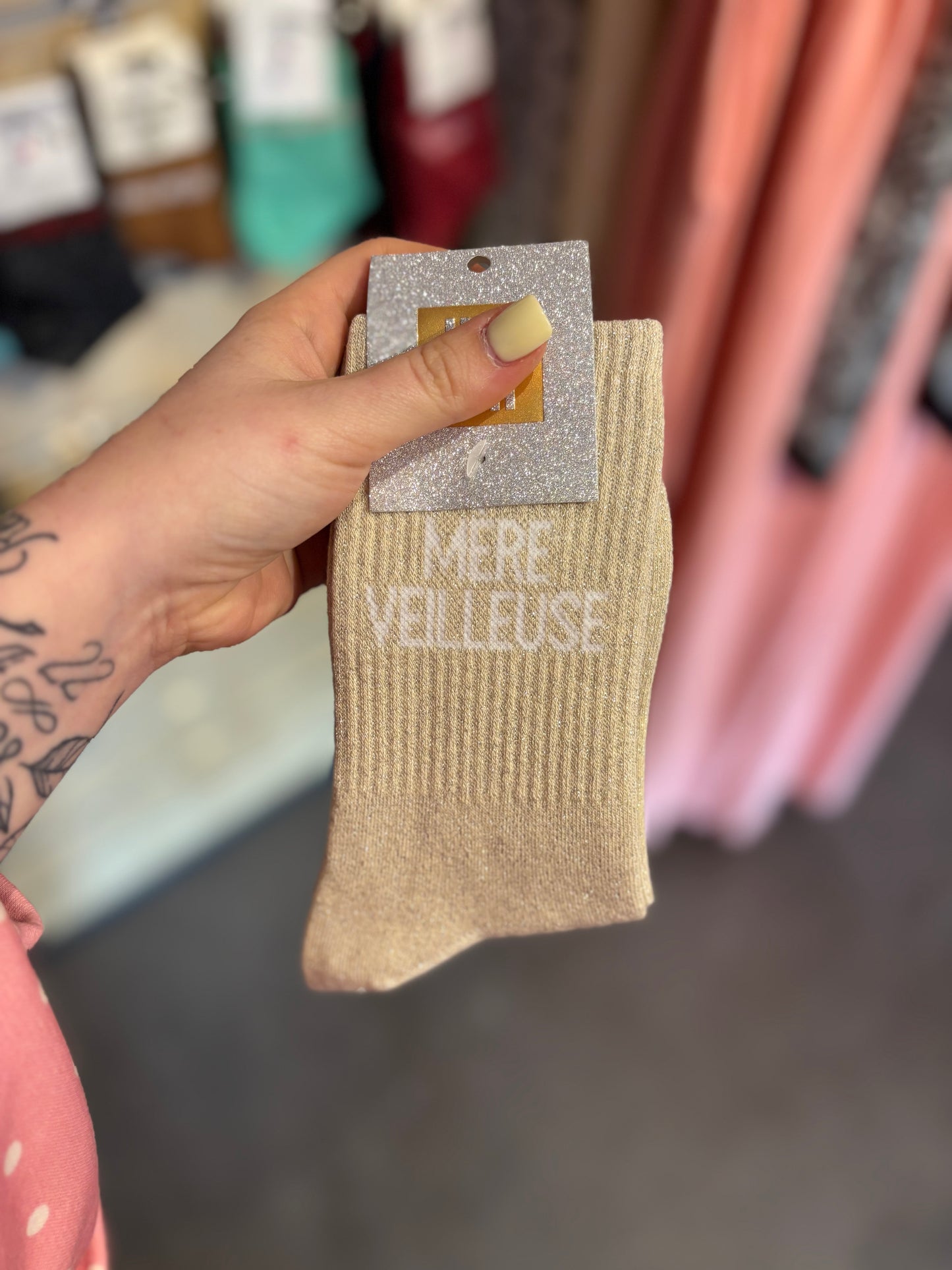 Chaussette à paillette mère veilleuse