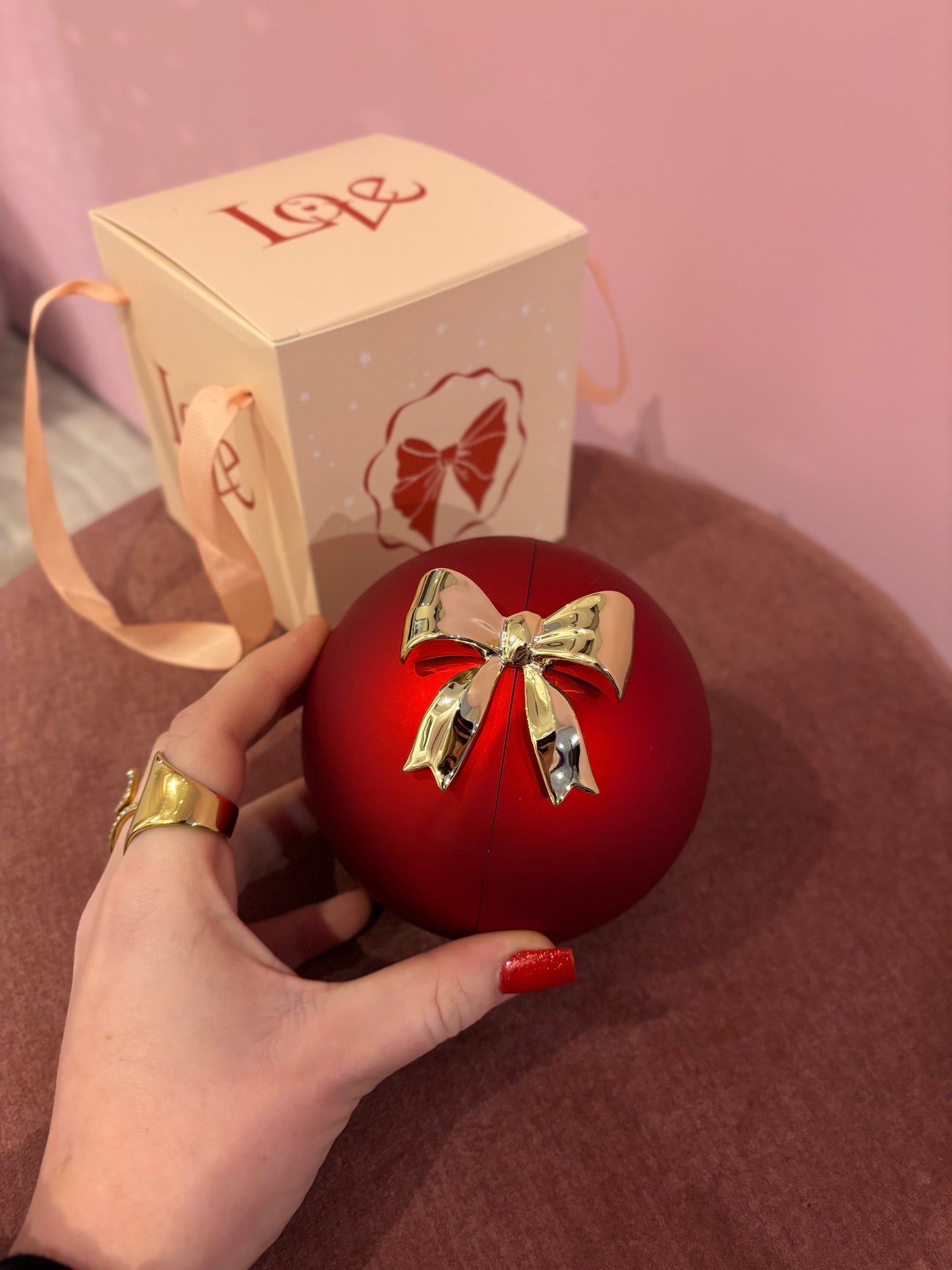 Boîte à bijoux avec rose rouge éternelle