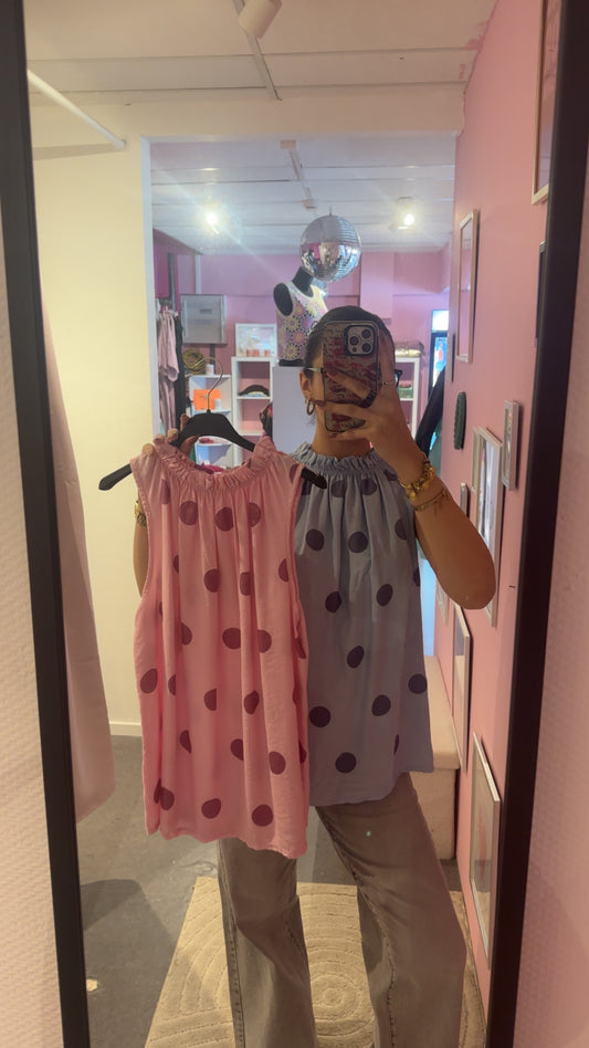 Top à pois divers coloris