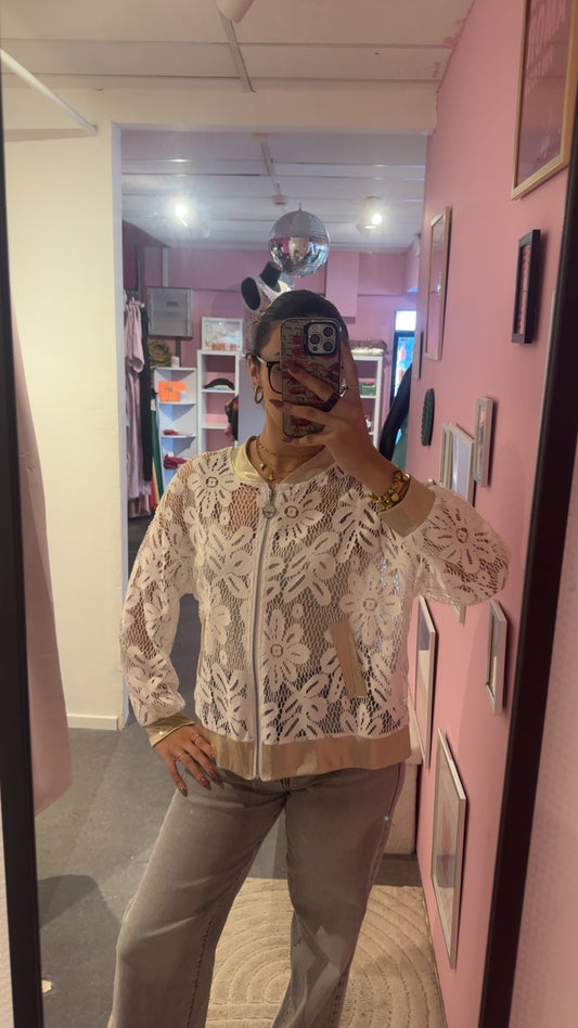 Bombers dentelle blanc