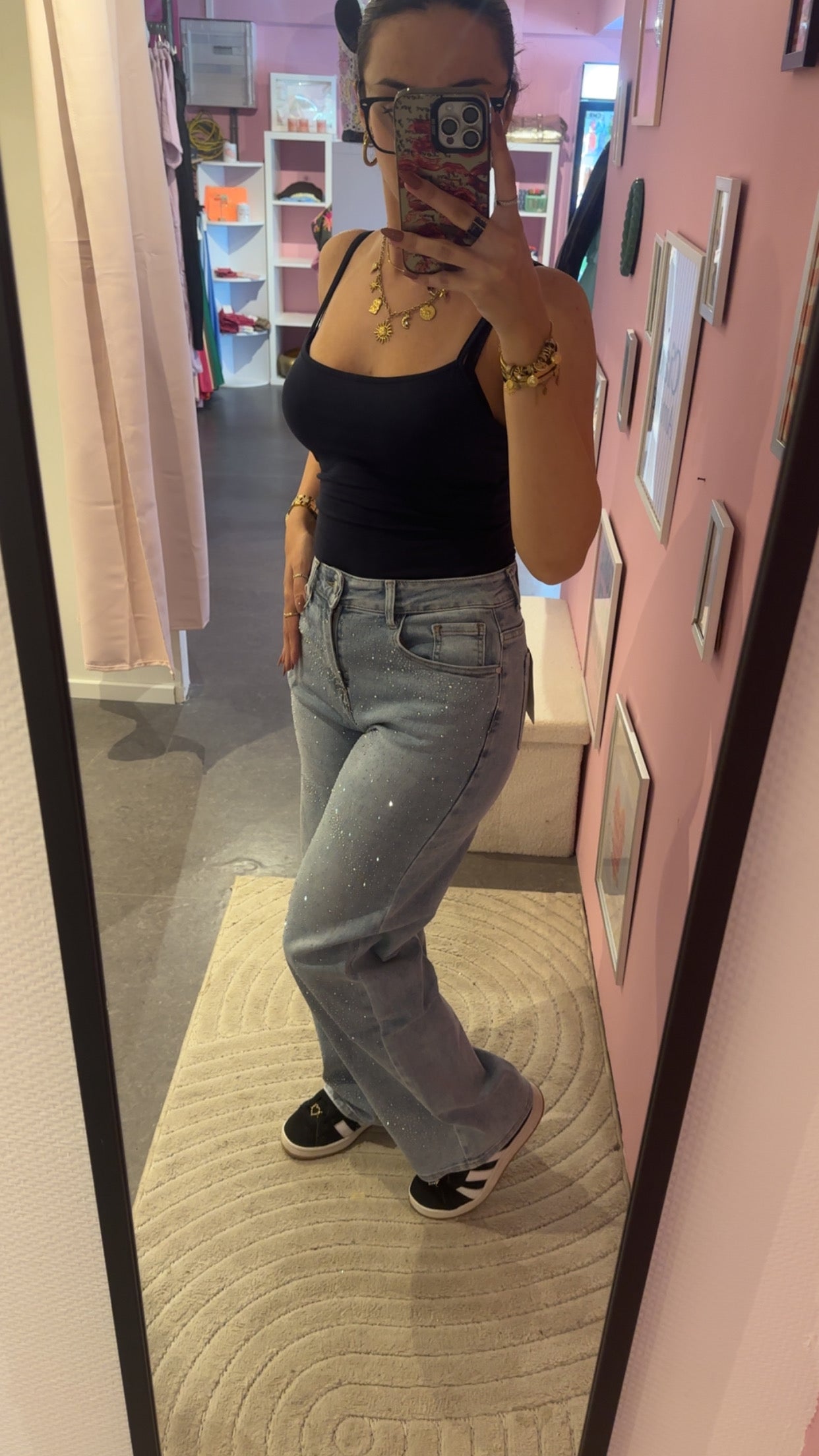 Jeans à strass
