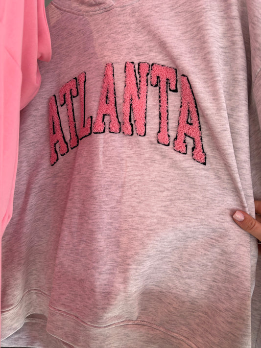 Sweat Capuche Atlanta rose OU gris
