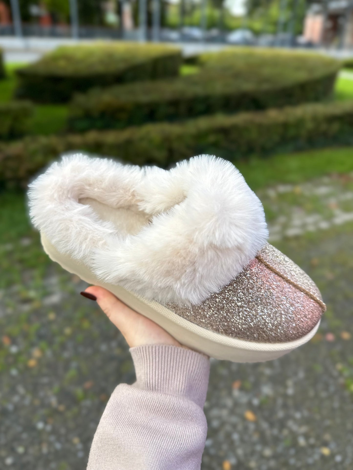 Chaussures Cozy Dorées paillettes