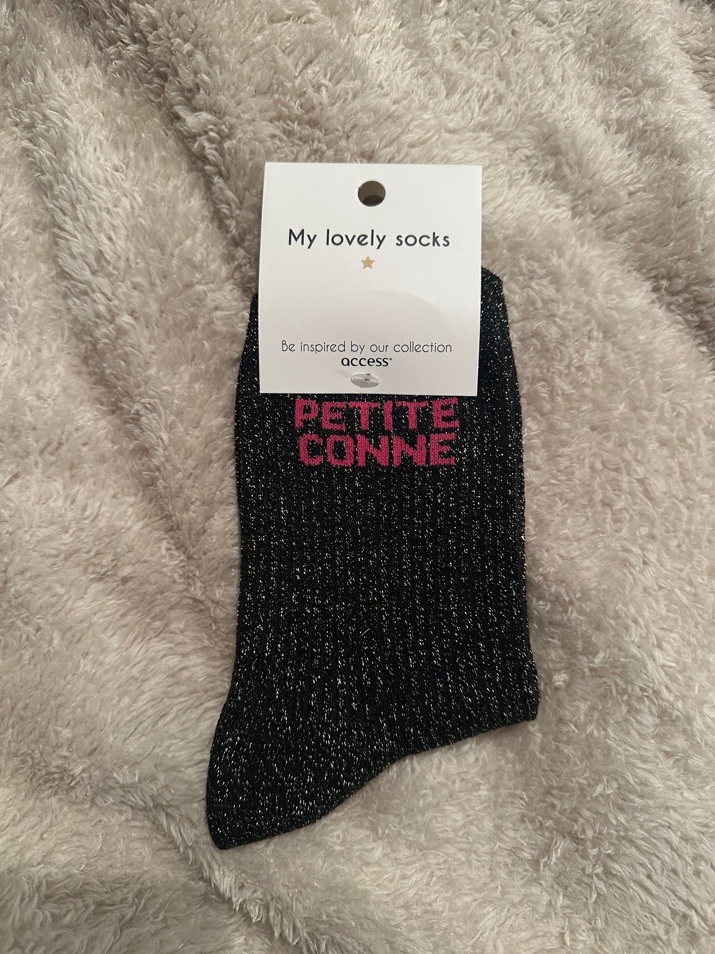 Chaussette à paillettes petite conne noires