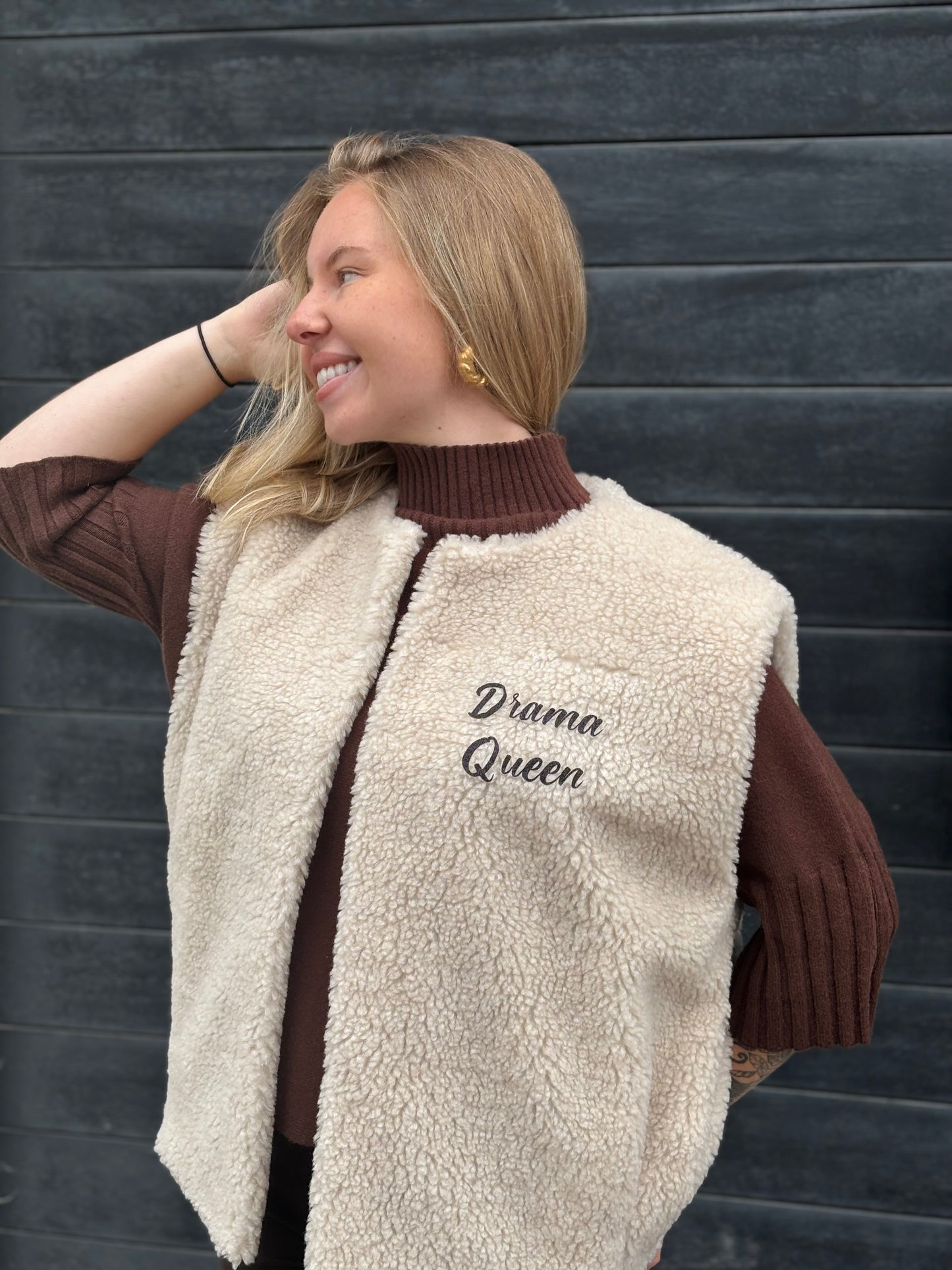 Gilet Teddy Drama Queen Beige