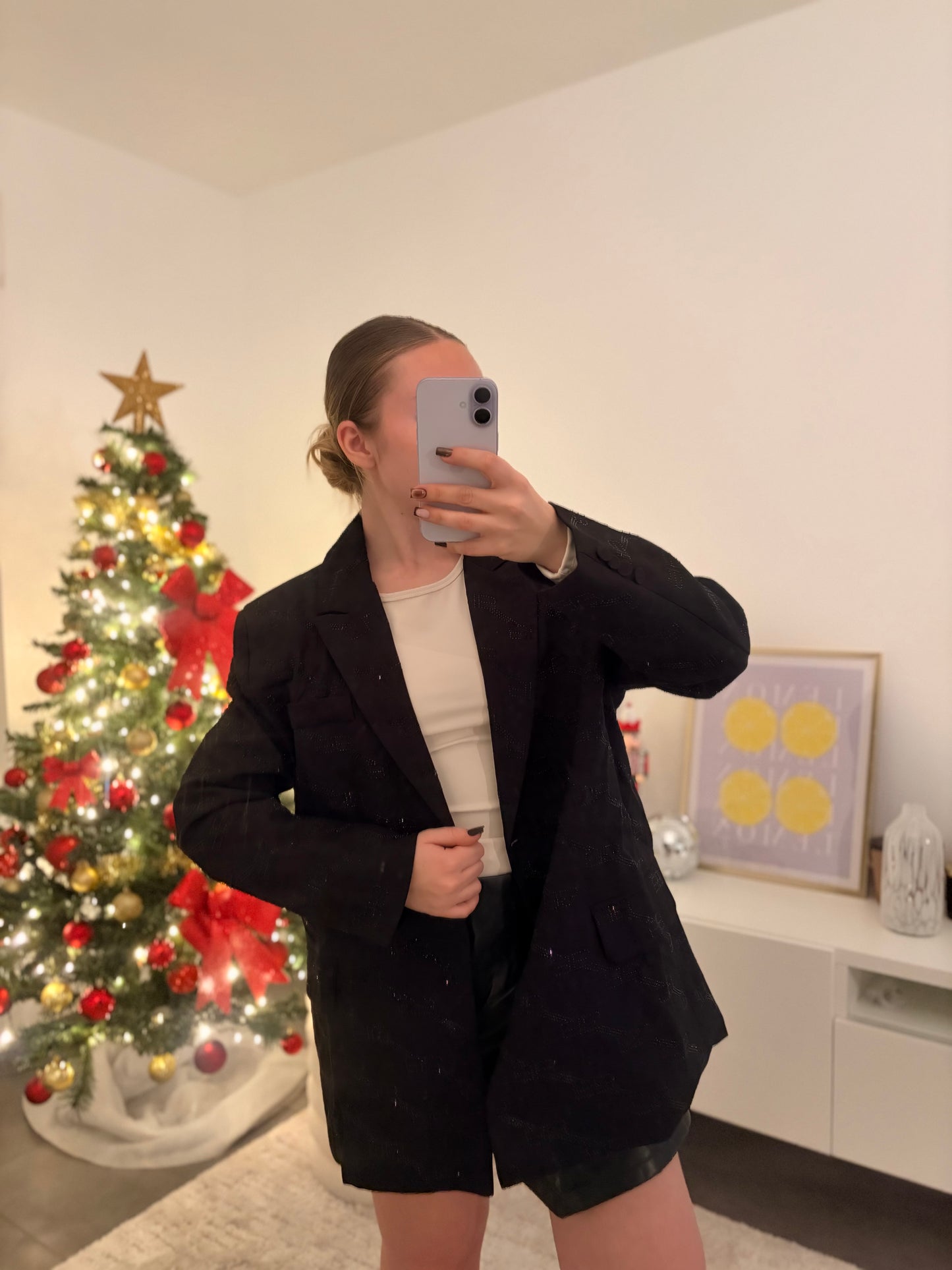 Blazer Noir double B strass