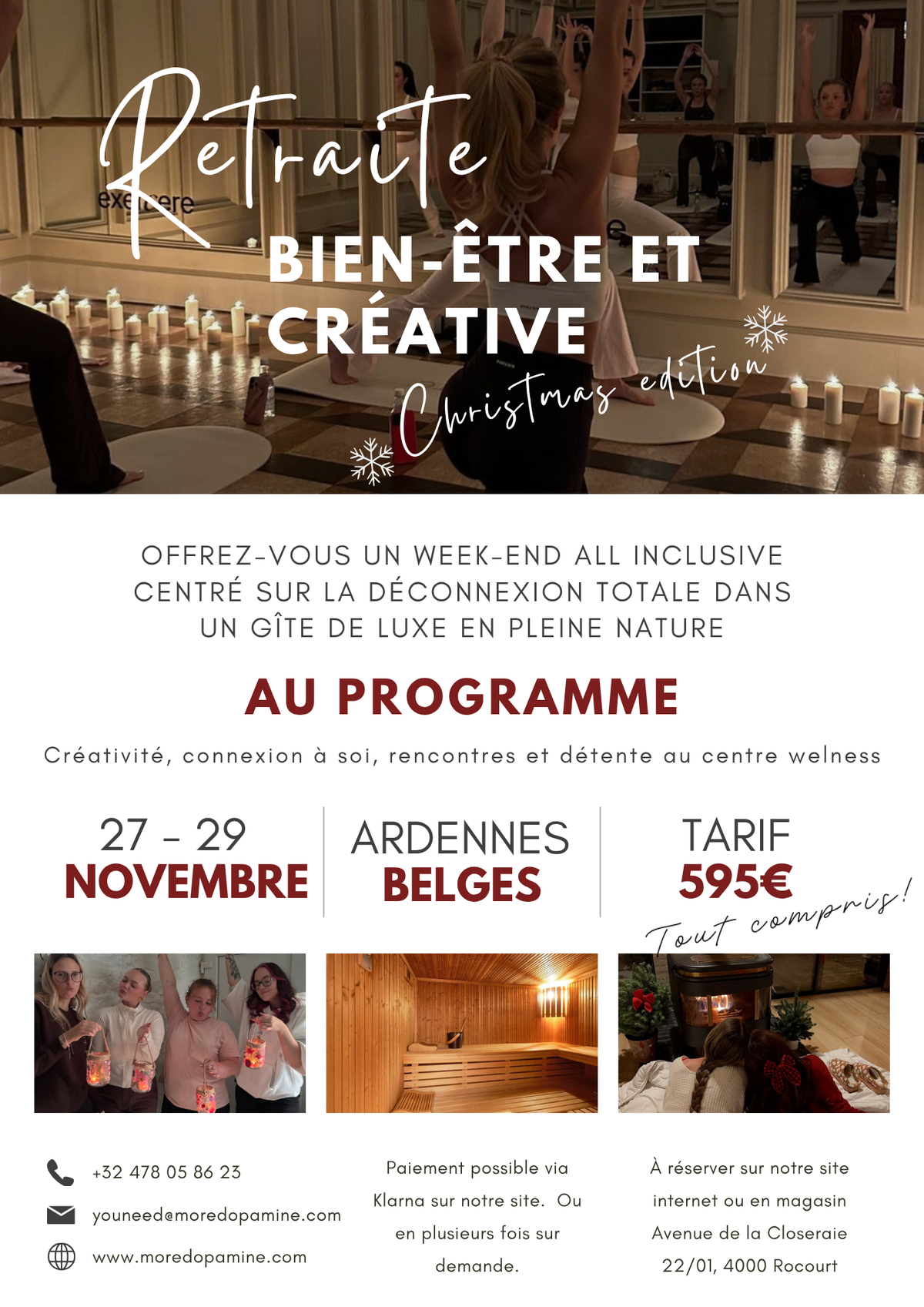 Retraite créative 100% féminine : Dopamine Week-end 27 au 29/11 Christmas Edition 🤎✨🎄