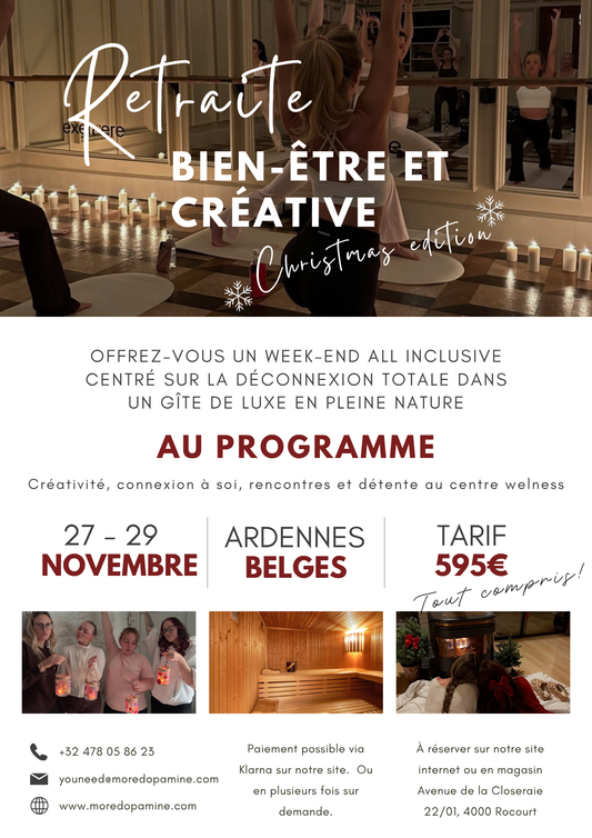 Retraite créative 100% féminine : Dopamine Week-end 27 au 29/11 Christmas Edition 🤎✨🎄
