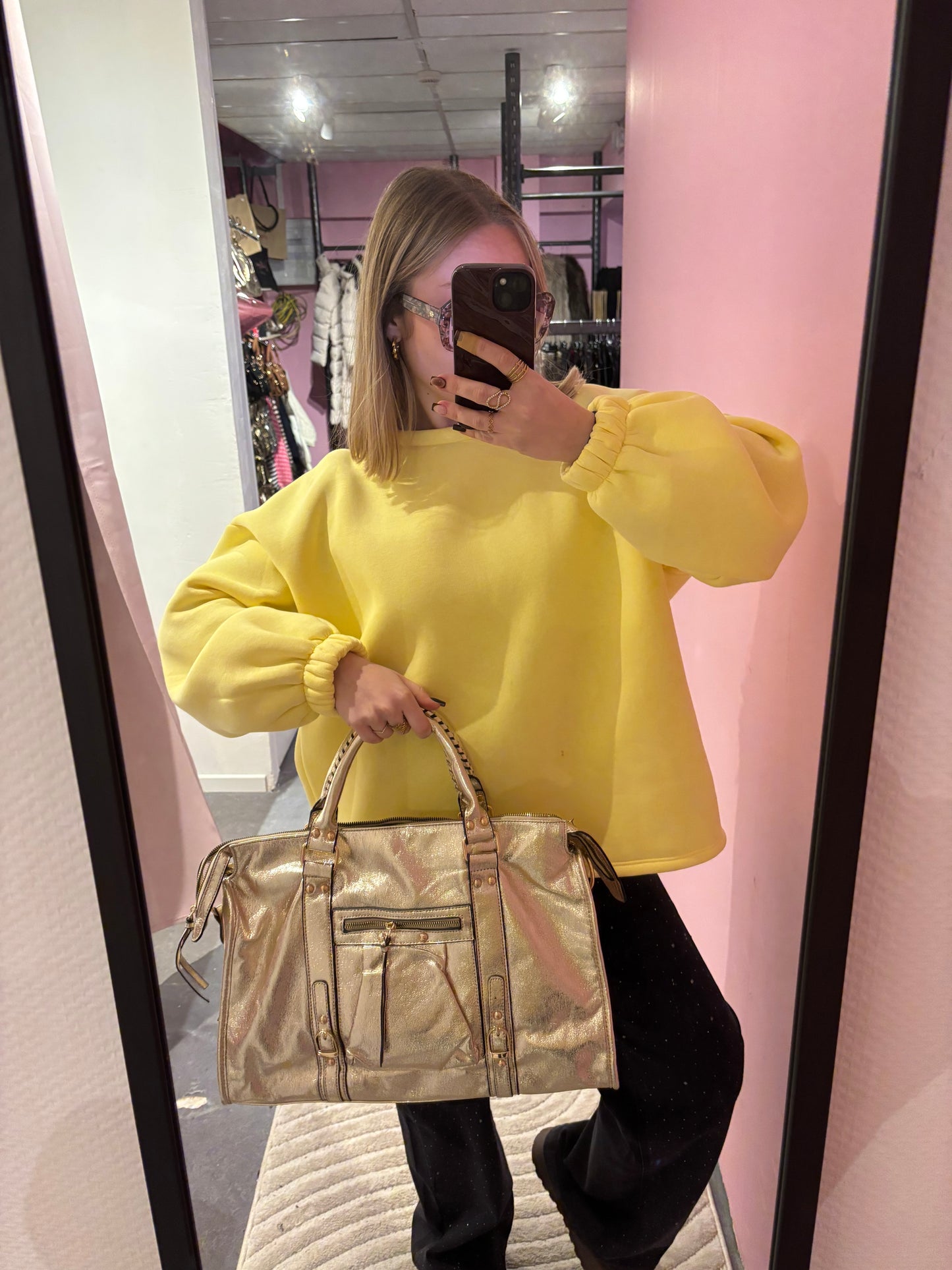 Grand sac Ciaga doré brillant XXL