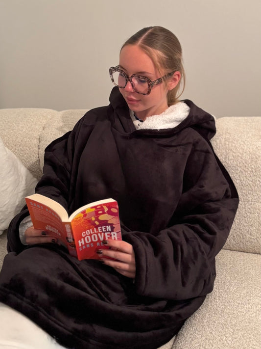 Poncho plaid personnalisable noir