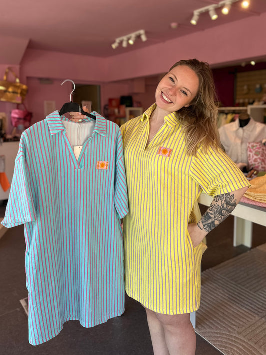 Robe soleil bleue ou jaune