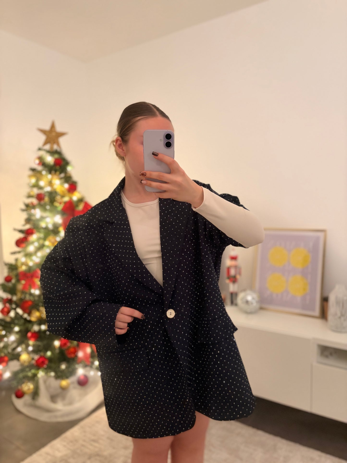 Blazer strass bleu marine