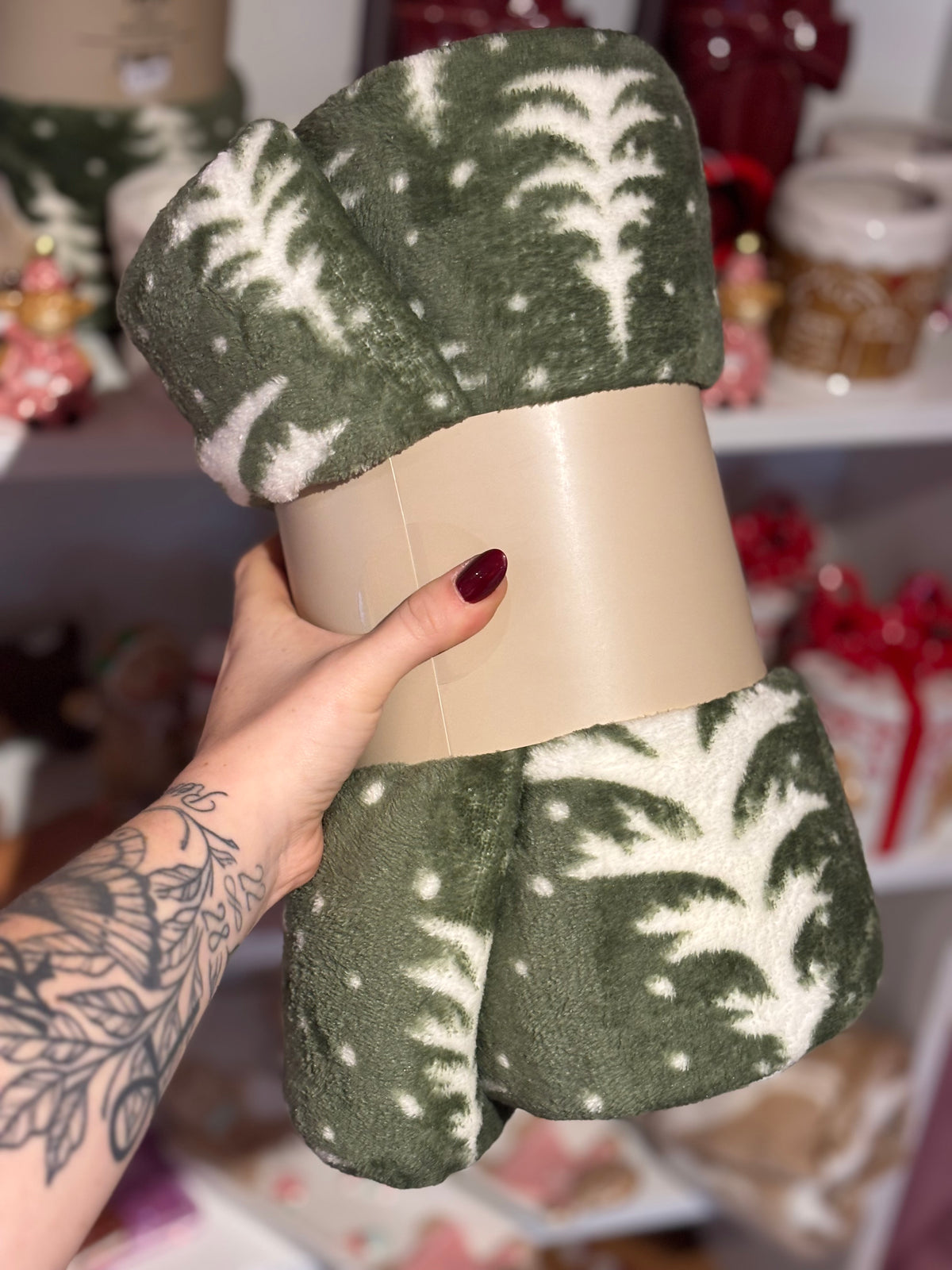 Plaid Noël vert Sapin