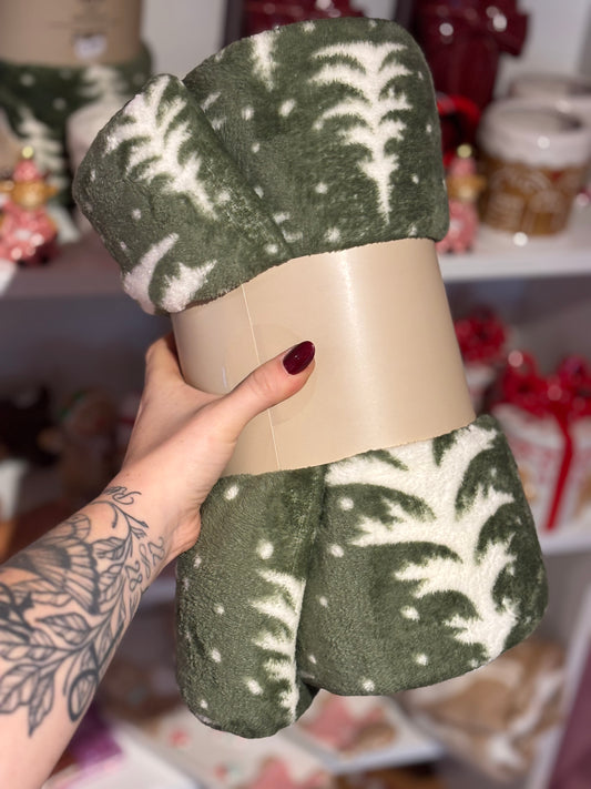 Plaid Noël vert Sapin