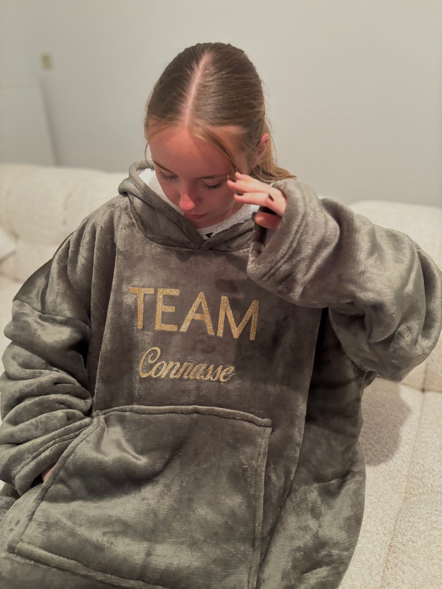 Poncho plaid kaki team connasse